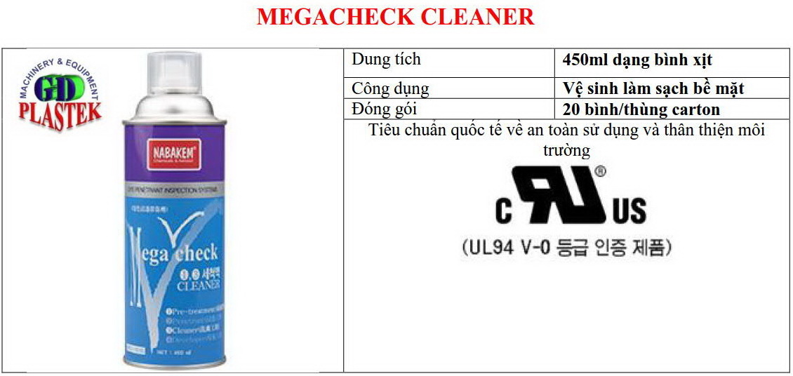 Dầu vệ sinh kiểm tra lỗi mối hàn megacheck cleaner